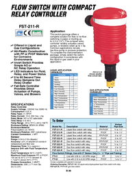 Thumbnail of document Data Sheet - FST-221-R Flow Switch With Compact Relay Controller